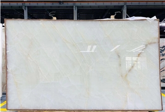 Golden Vein White Crystal Marble Slab For Wall Tiles