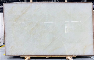 Golden Vein White Crystal Marble Slab For Wall Tiles