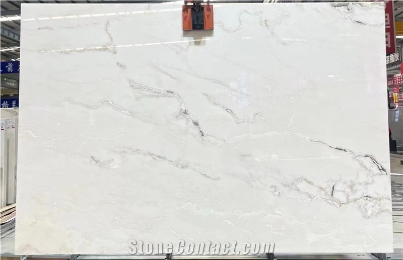 Grey Veins Oyster White Marble  Slab For Floor Tiles Wall