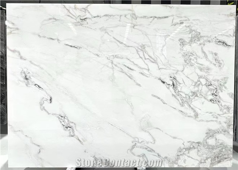 Grey Veins Oyster White Marble  Slab For Floor Tiles Wall