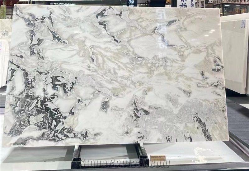 Grey Veins Oyster White Marble  Slab For Floor Tiles Wall