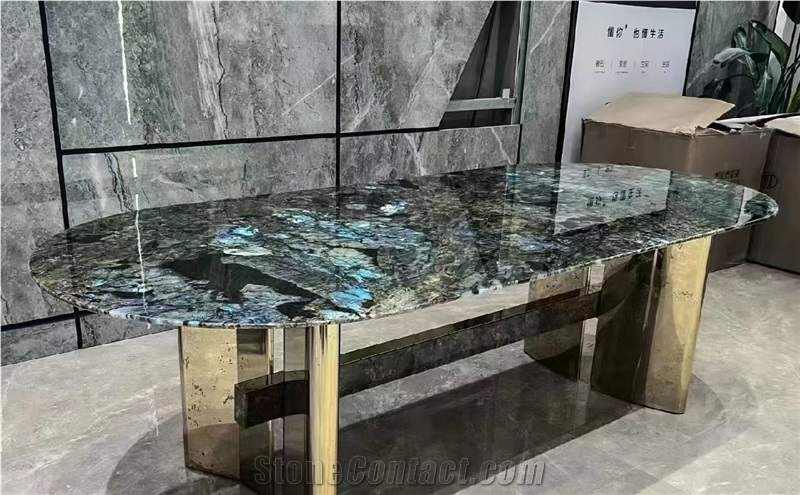 Luxury Blue Labradorite Granite Table Tops