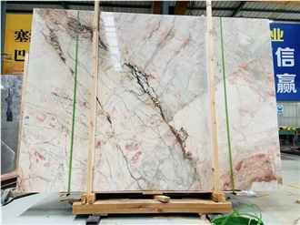 Luxury Cristallo Pink Quartzite Slab For Wall Floor Tiles