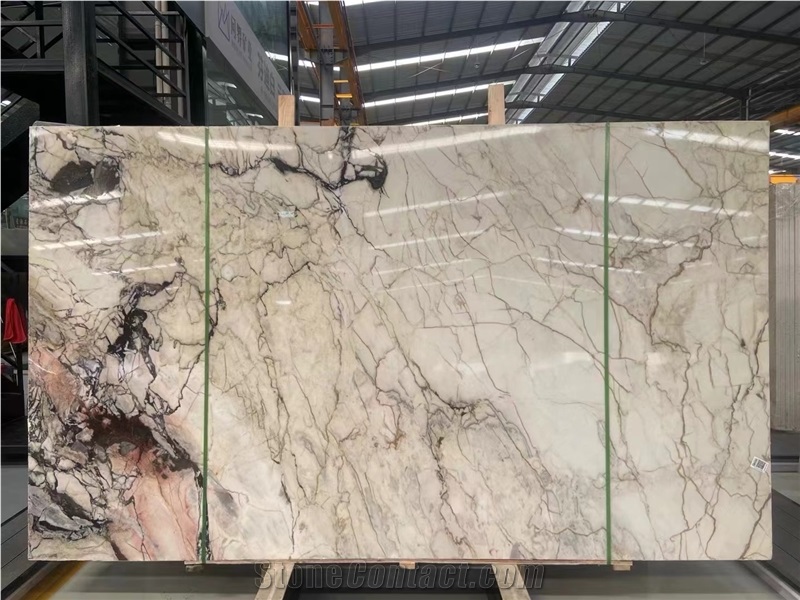 Luxury Cristallo Pink Quartzite Slab For Wall Floor Tiles