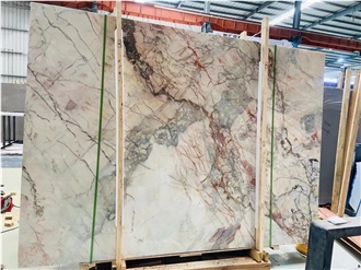Luxury Cristallo Pink Quartzite Slab For Wall Floor Tiles