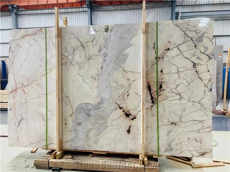Luxury Cristallo Pink Quartzite Slab For Wall Floor Tiles