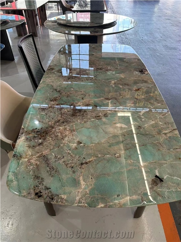 Luxury Royal Amazon Green Quartzite Table Top