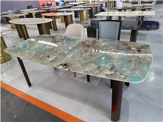 Luxury Royal Amazon Green Quartzite Table Top