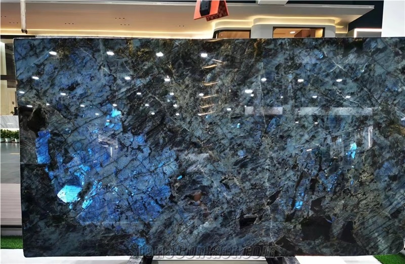Madagascar Blue Labrador Granite Slab For Wall Tiles