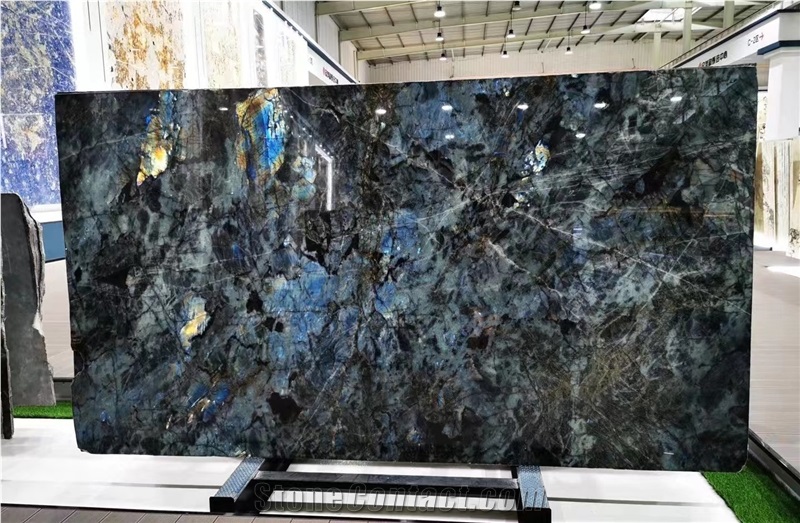 Madagascar Blue Labrador Granite Slab For Wall Tiles