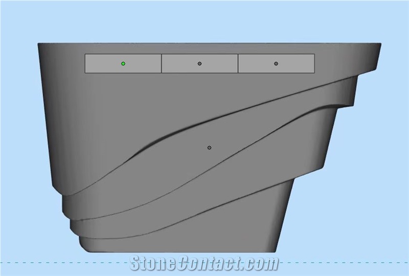 Modern Minimalist Curved Boat Reception Desk