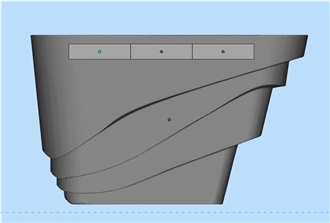 Modern Minimalist Curved Boat Reception Desk