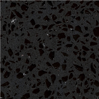 Black Mirror Sparkle Quartz Slabs