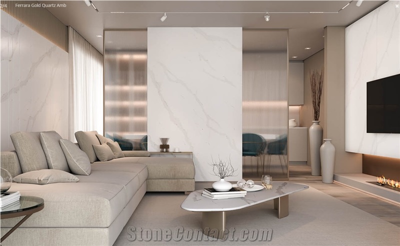 Ferrara Gold Quartz Slabs
