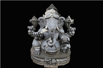 Labugama Grey Granite Lord Ganesh Statue Labugama Grey Granite Lord Ganesh Statue