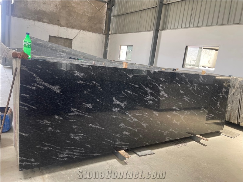 Fish Black Exotic Granite Slabs