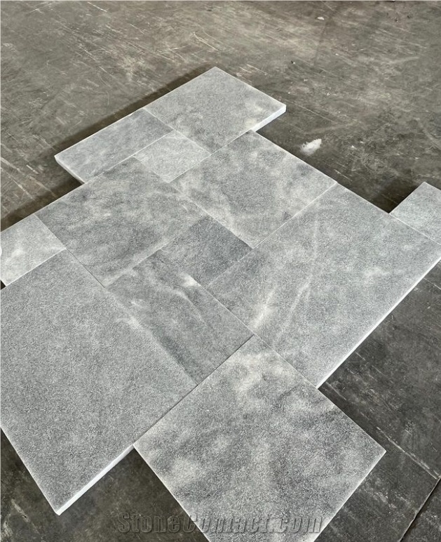 Premium Select Tahoe Blue Leather Marble Tiles