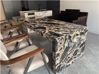 Bulgari Gold Slab Marble Tiles 240Upx120upx1.8Cm