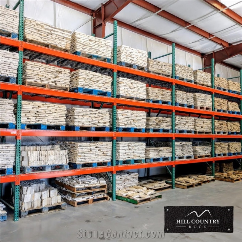 Texas White Limestone Split Face Masonry Wall Stone