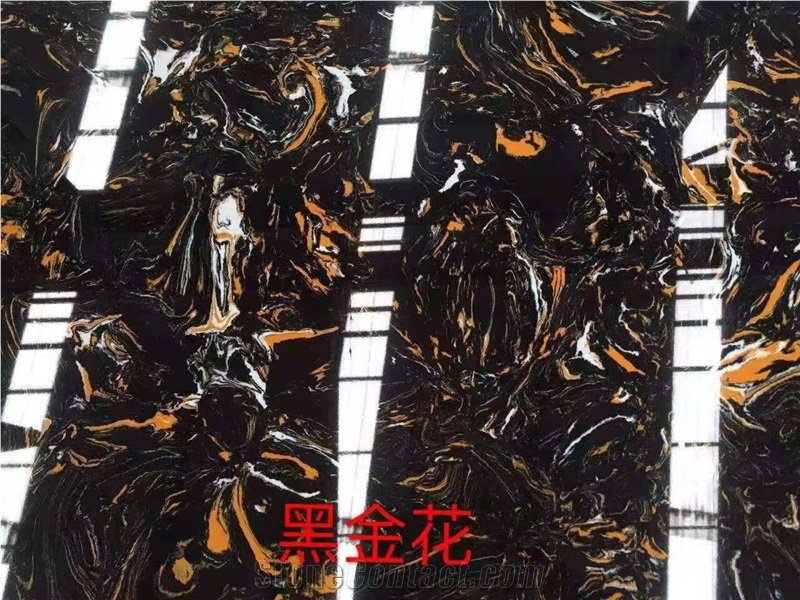 Pure Black Artificial Marble Composite Stone Panels