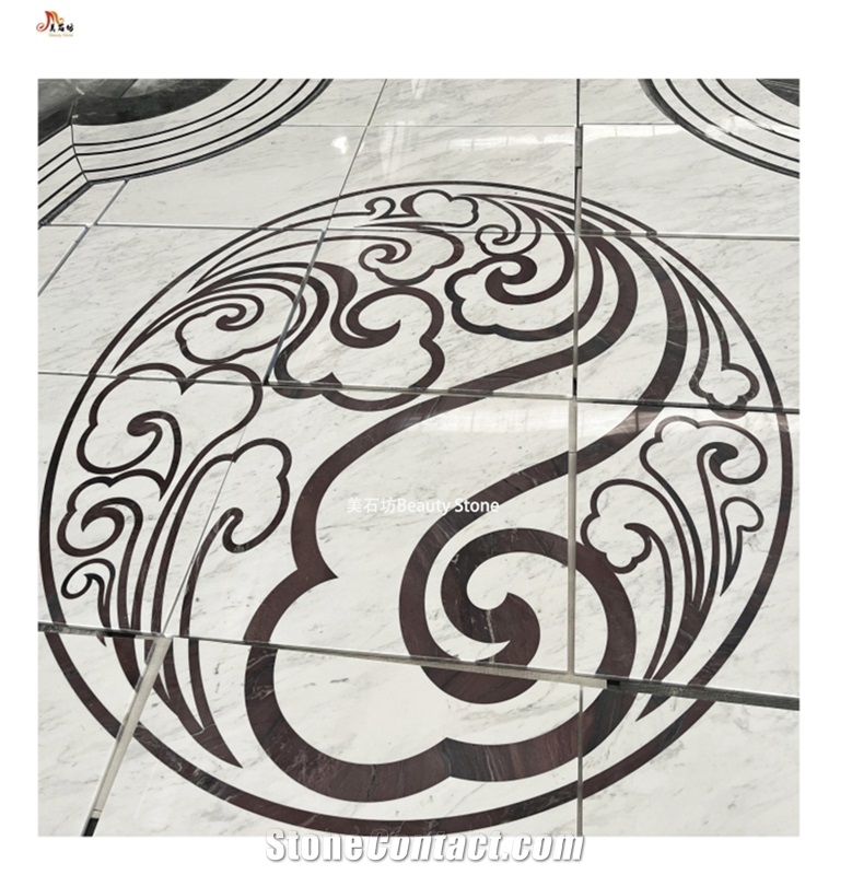 Abstract Pattern Of Auspicious Clouds Waterjet Medallions