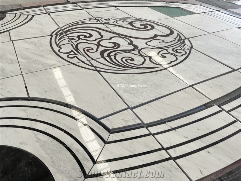 Abstract Pattern Of Auspicious Clouds Waterjet Medallions