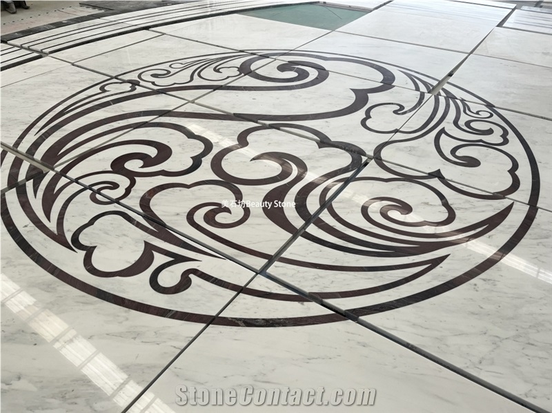 Abstract Pattern Of Auspicious Clouds Waterjet Medallions