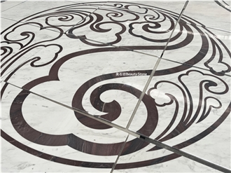 Abstract Pattern Of Auspicious Clouds Waterjet Medallions