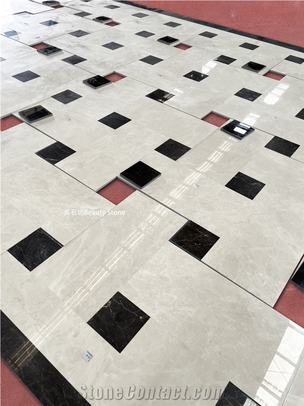 Aran White Extra Marble Regular Grid Water Jet Medallions