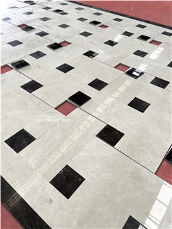 Aran White Extra Marble Regular Grid Water Jet Medallions