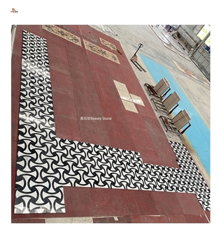 Black And White Combined Design Waterjet Marble Pattern Black And White Combined Design Waterjet Marble Pattern