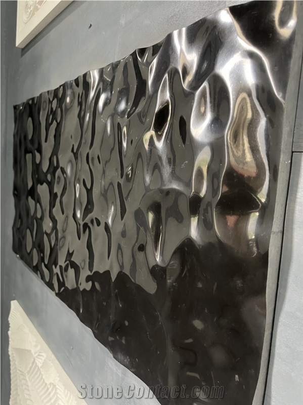 Black Marble Carved For  3D Wall Decor Panels