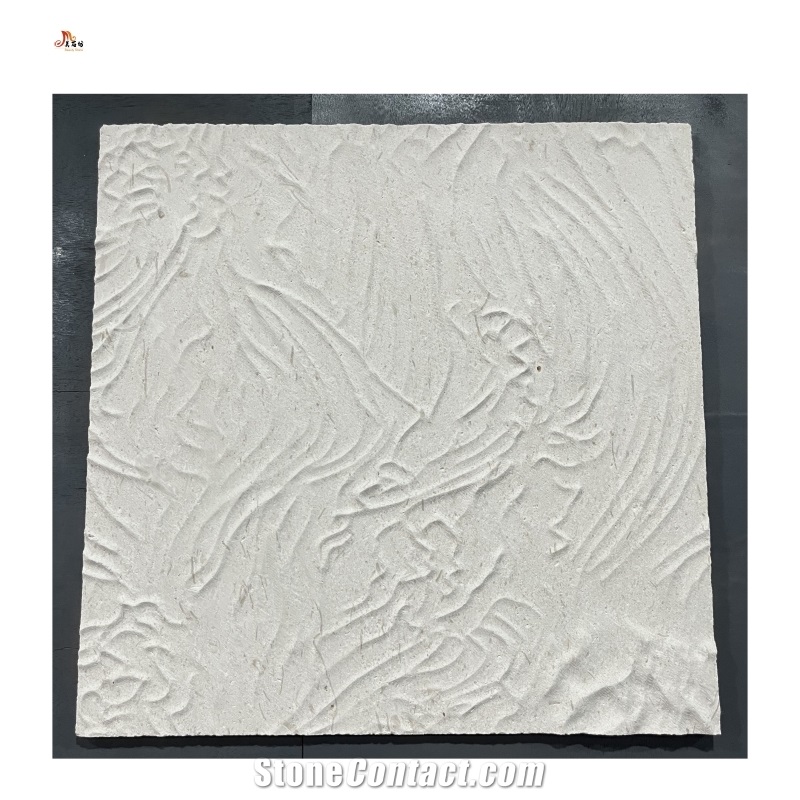 Carving Limestone Irregular Line For 3D Wall Decor Panels