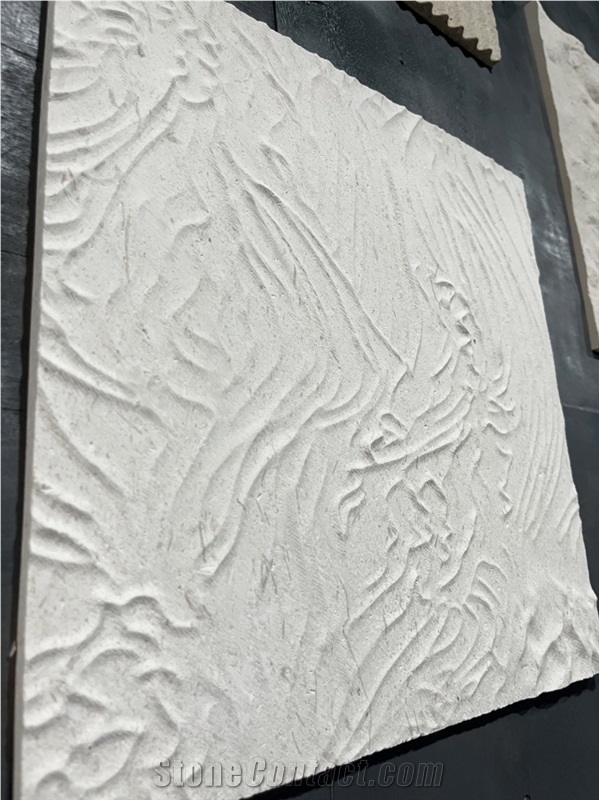 Carving Limestone Irregular Line For 3D Wall Decor Panels