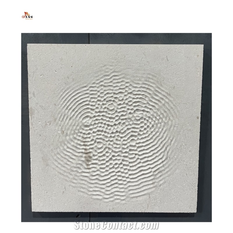 Carving Limestone Irregular Line For 3D Wall Decor Panels