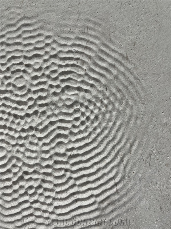 Carving Limestone Irregular Line For 3D Wall Decor Panels