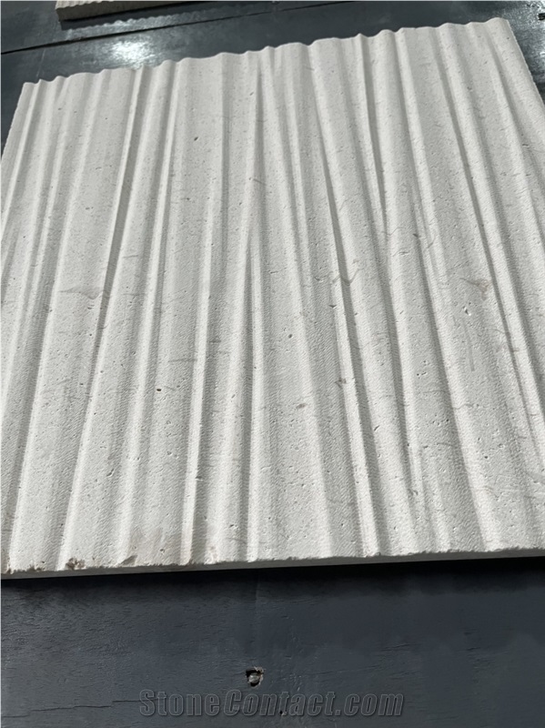 CNC Wave Design Limestone Home Decor Panels