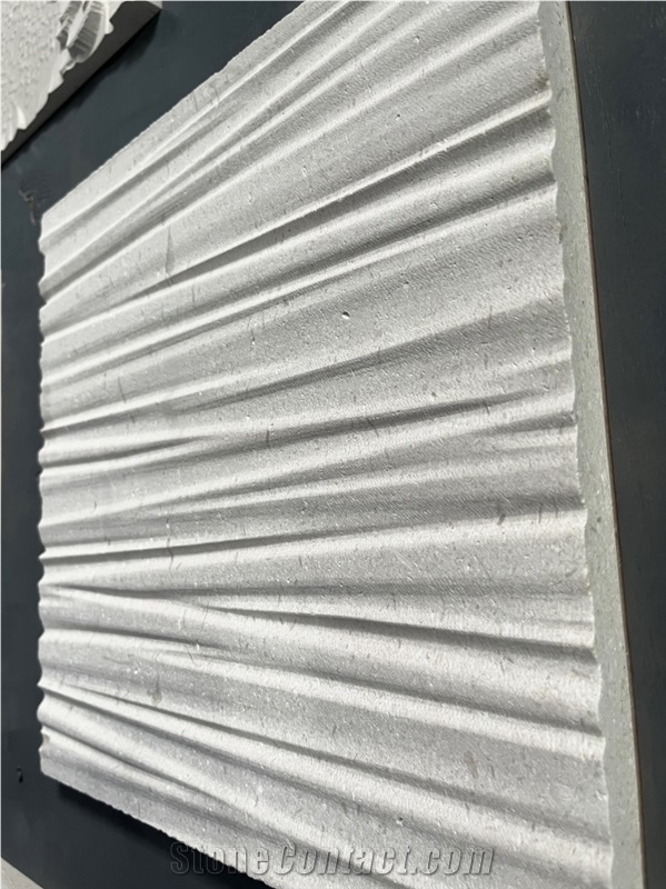 CNC Wave Design Limestone Home Decor Panels