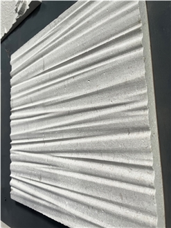 CNC Wave Design Limestone Home Decor Panels