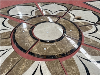 Hotel Revolving Door Water Jet Floor Carpet Medallions