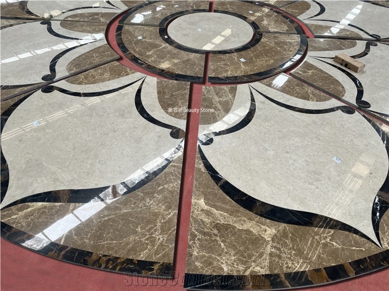 Hotel Revolving Door Water Jet Floor Carpet Medallions