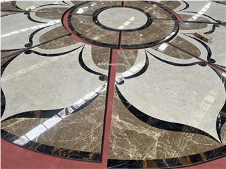 Hotel Revolving Door Water Jet Floor Carpet Medallions