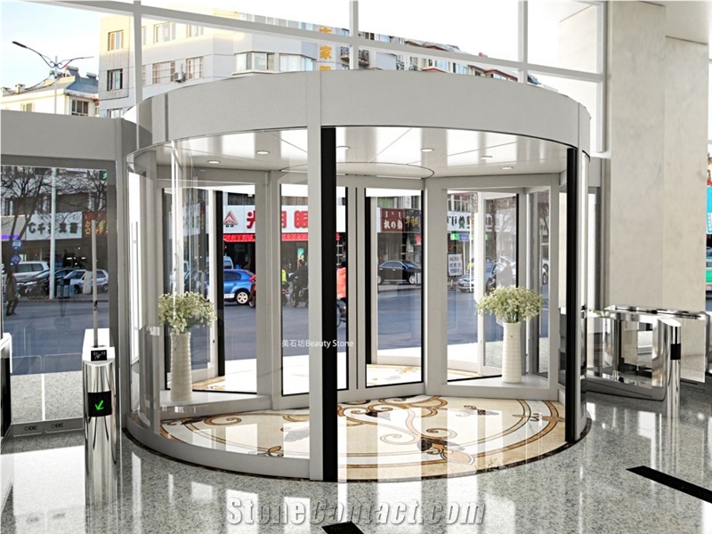 Hotel Revolving Door Water Jet Floor Carpet Medallions