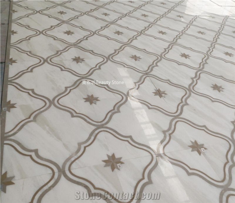 Kari Ice Onyx Water Jet Star Pattern Medallions