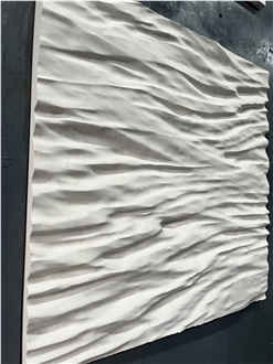 Limestone Regular Wave Carved Home Decor Panels