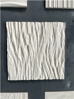 Limestone Regular Wave Carved Home Decor Panels