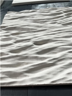 Limestone Regular Wave Carved Home Decor Panels