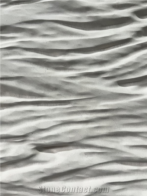 Limestone Regular Wave Carved Home Decor Panels