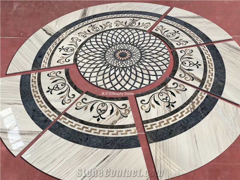 Luxury Complex Classic Waterjet Medallions Pattern Design