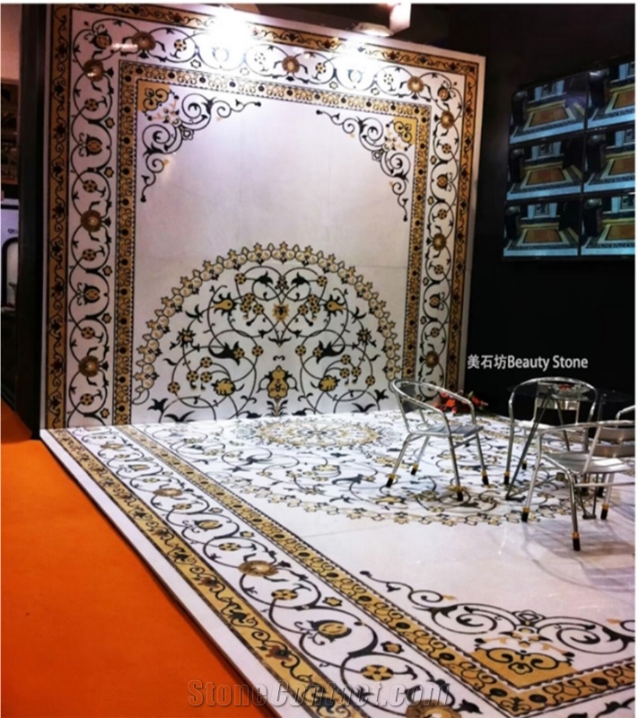 Luxury Villa Waterjet Floor Medallions Pattern